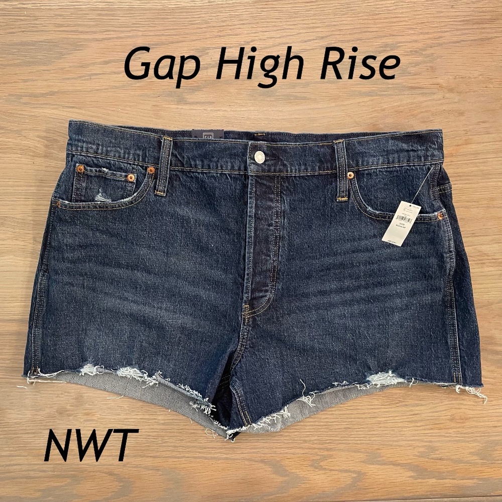 Gap HIGH Rise dark wash  Jean shorts